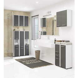 Dulap Akord Fin W30 1D (White/Graphite Gray) Thumb