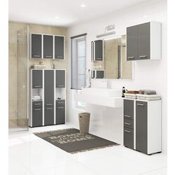 Dulap Akord Fin W60 2D (White/Graphite Gray) Thumb