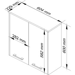 Dulap suspendat Akord Fin 60cm 2D (Artisan Oak) Thumb