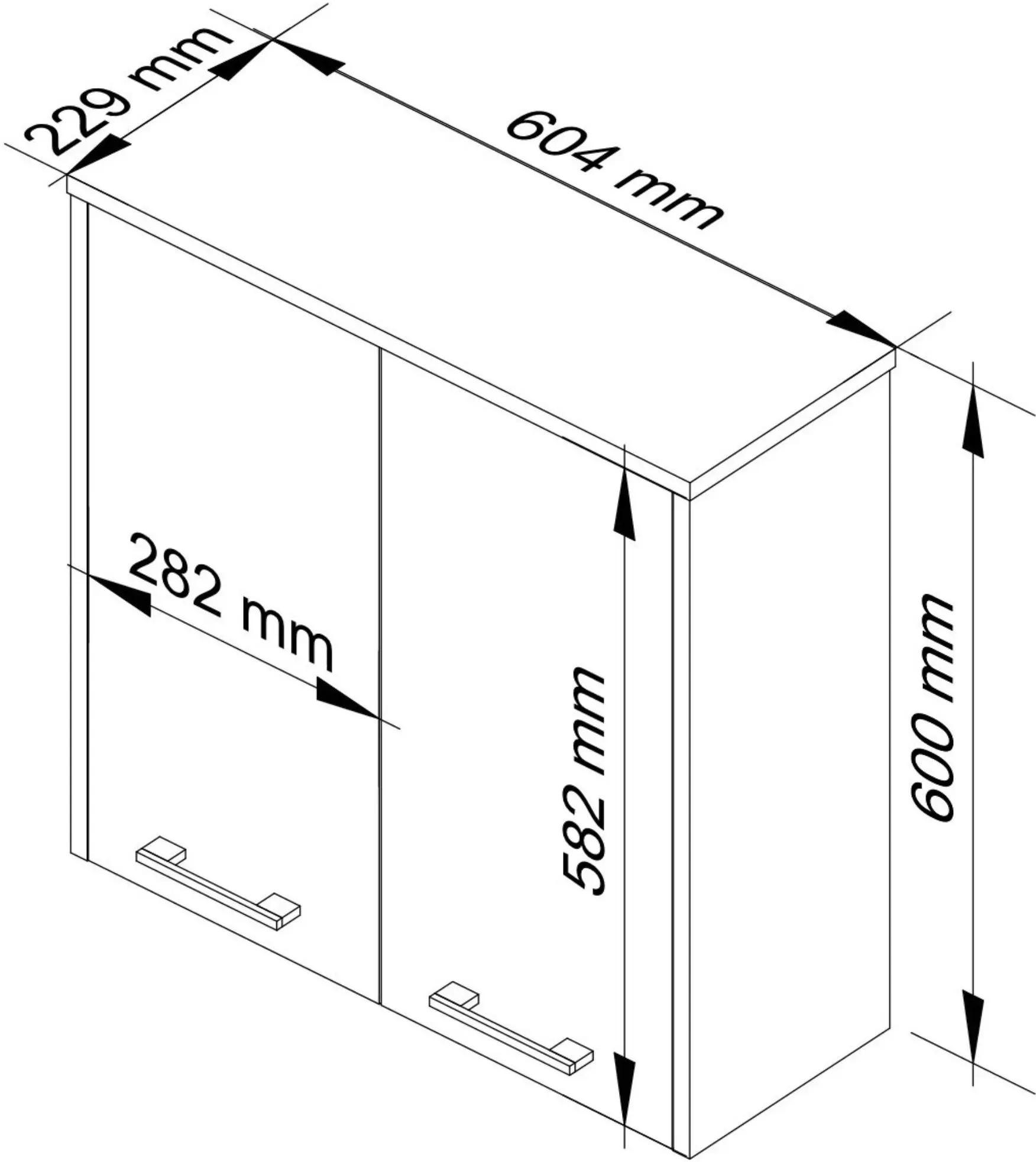 Dulap suspendat Akord Fin 60cm 2D (Artisan Oak)