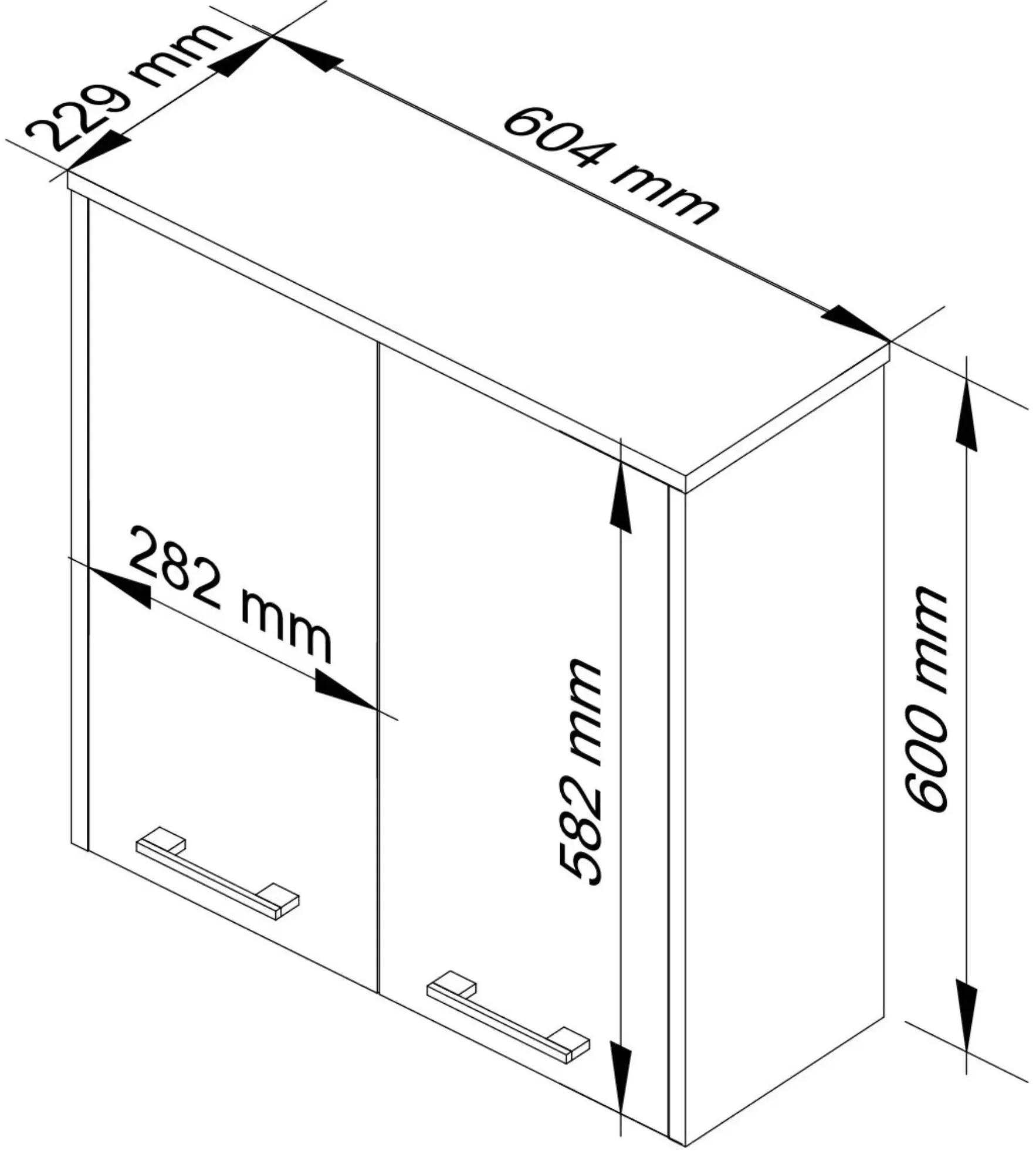 Шкафчик подвесной Akord Fin 60см 2D (Artisan Oak/White)