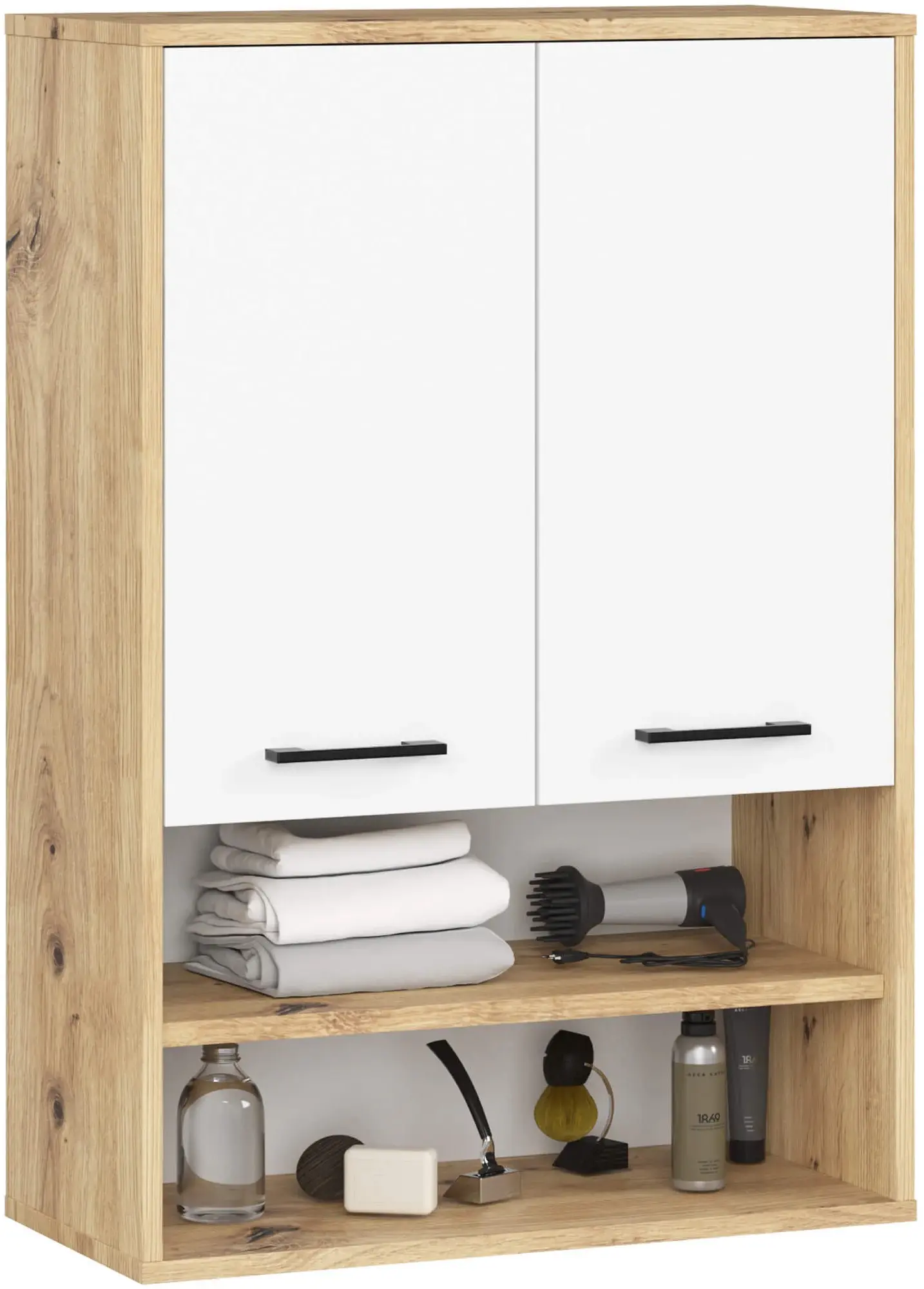 Шкафчик подвесной Akord Fin H934 W64 2D 1P (Artisan Oak/White)