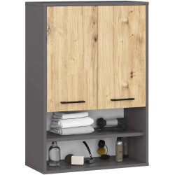 Dulap suspendat Akord Fin H934 W64 2D 1P (Graphite Grey/Artisan Oak) Thumb