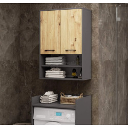 Dulap suspendat Akord Fin H934 W64 2D 1P (Graphite Grey/Artisan Oak)