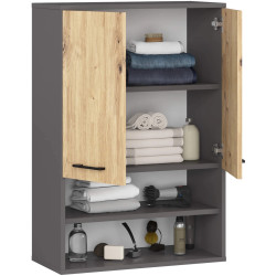 Dulap suspendat Akord Fin H934 W64 2D 1P (Graphite Grey/Artisan Oak) Thumb