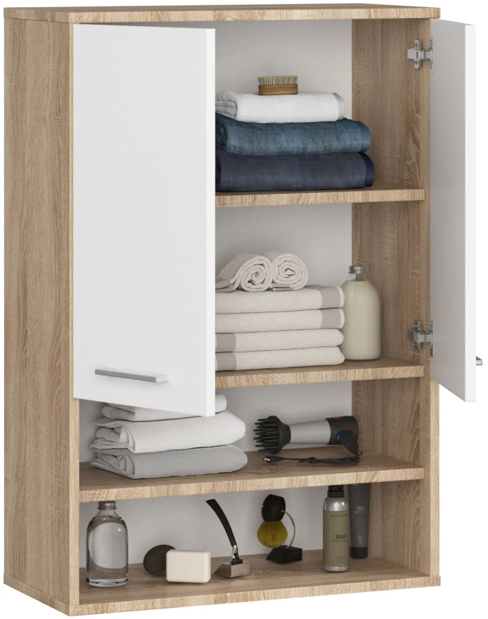 Dulap suspendat Akord Fin H934 W64 2D 1P (Sonoma Oak/White)
