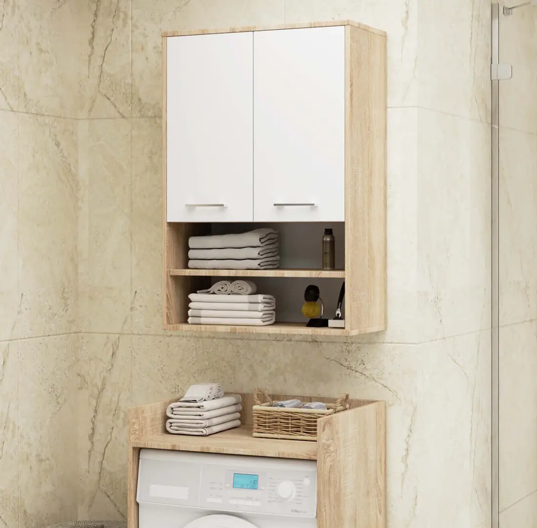 Dulap suspendat Akord Fin H934 W64 2D 1P (Sonoma Oak/White)