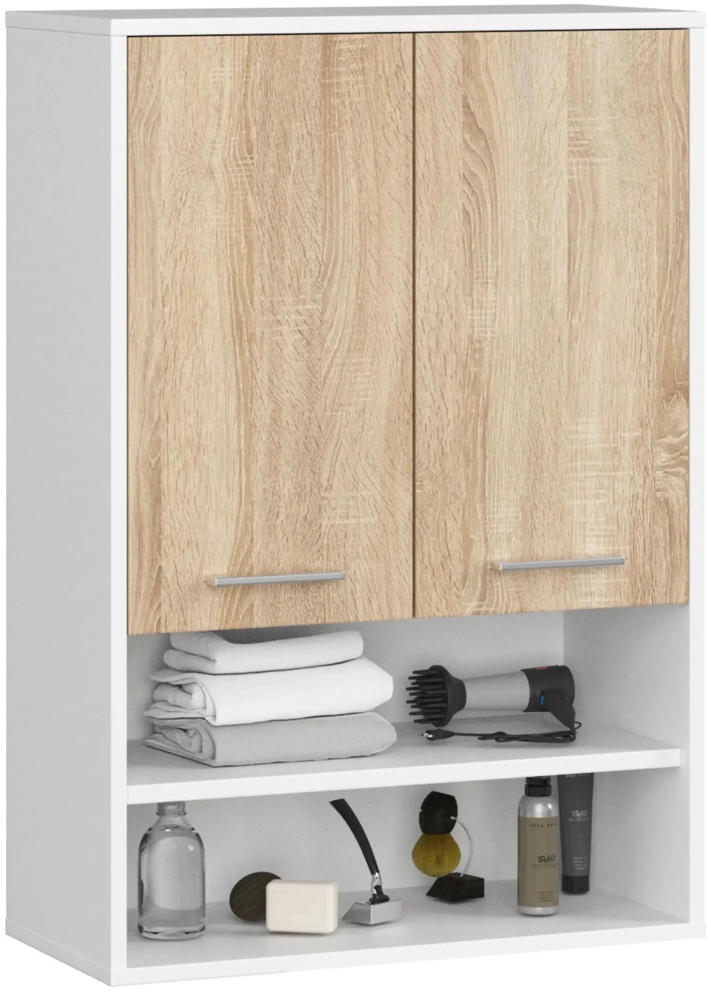 Dulap suspendat Akord Fin H934 W64 2D 1P (White/Sonoma Oak)