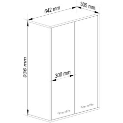 Шкафчик подвесной Akord Fin H934 W64 2D (Artisan Oak) Thumb