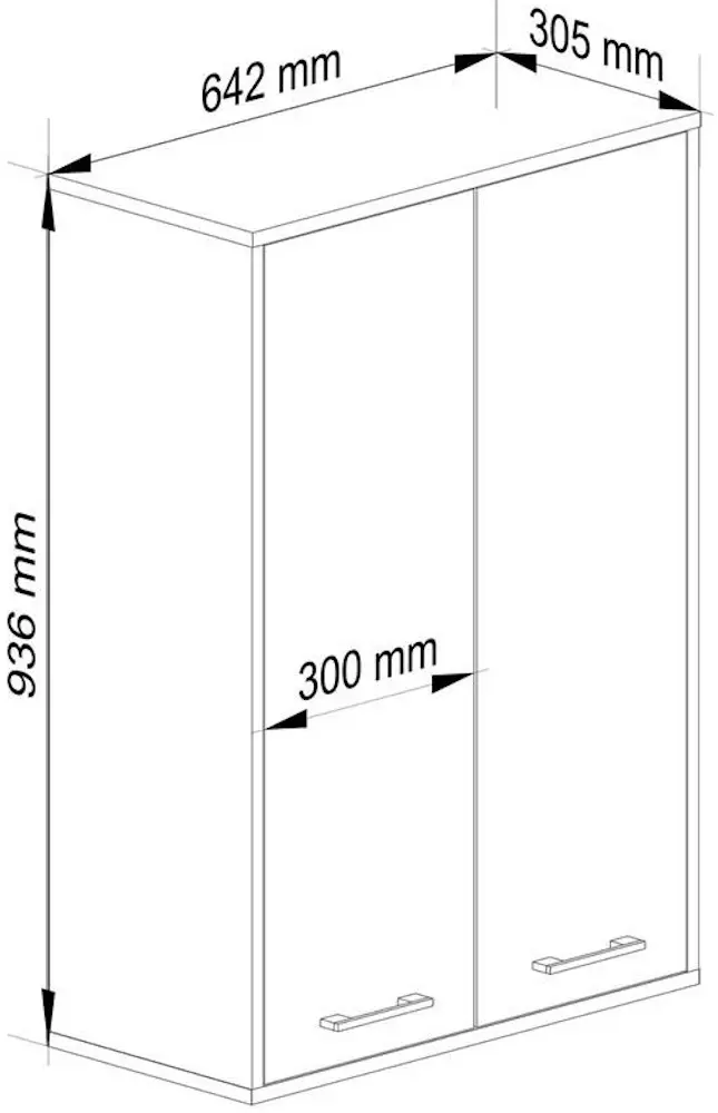 Dulap suspendat Akord Fin H934 W64 2D (Artisan Oak/White)