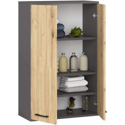 Dulap suspendat Akord Fin H934 W64 2D (Graphite Grey/Artisan Oak) Thumb
