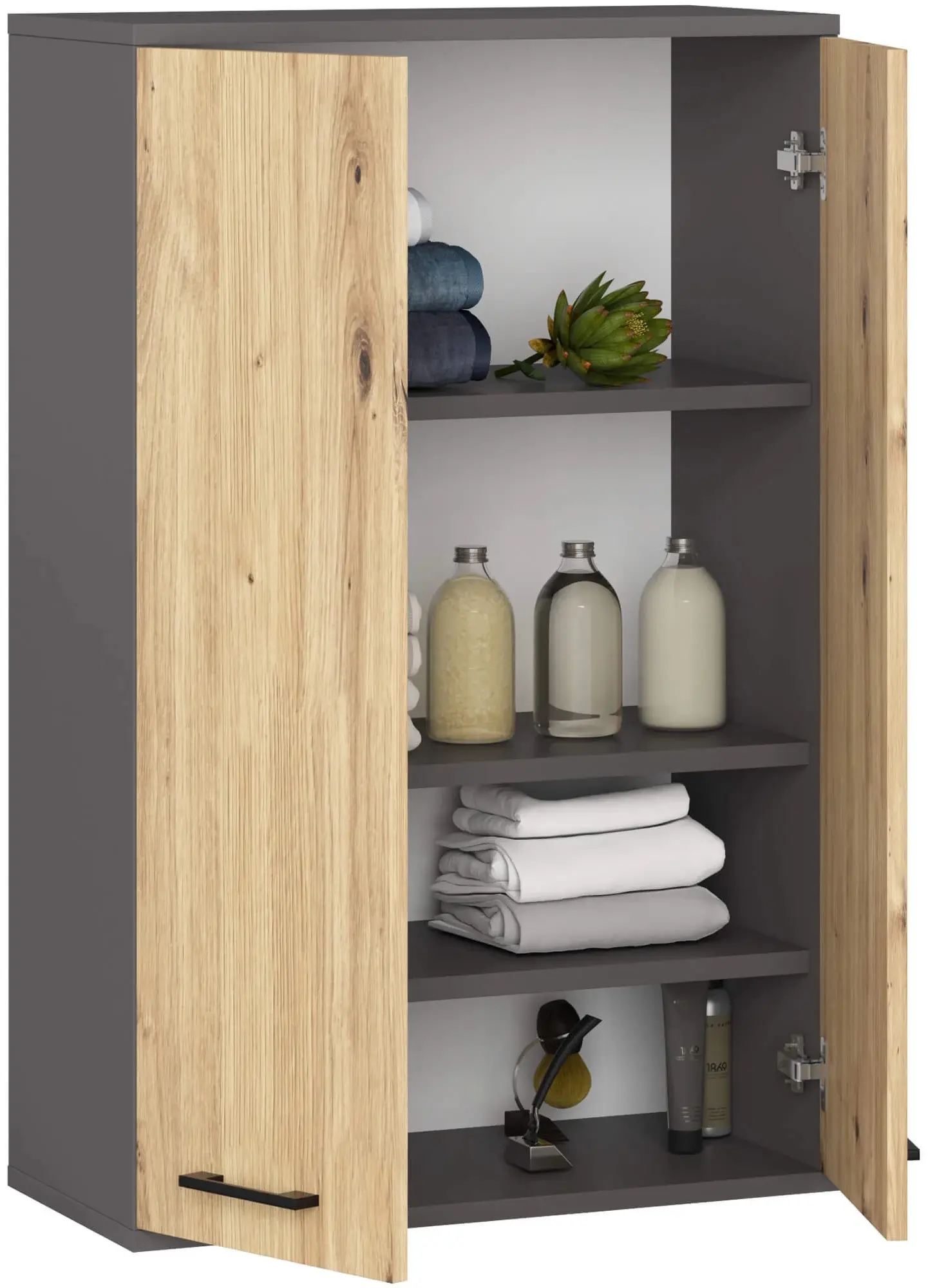 Dulap suspendat Akord Fin H934 W64 2D (Graphite Grey/Artisan Oak)