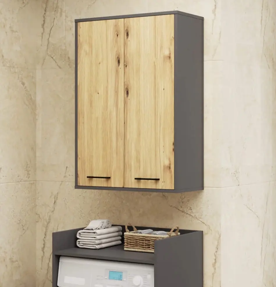 Dulap suspendat Akord Fin H934 W64 2D (Graphite Grey/Artisan Oak)