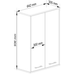 Шкафчик подвесной Akord Fin H934 W64 2D (Sonoma Oak/White) Thumb