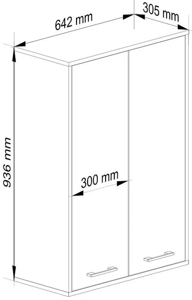 Шкафчик подвесной Akord Fin H934 W64 2D (Sonoma Oak/White)