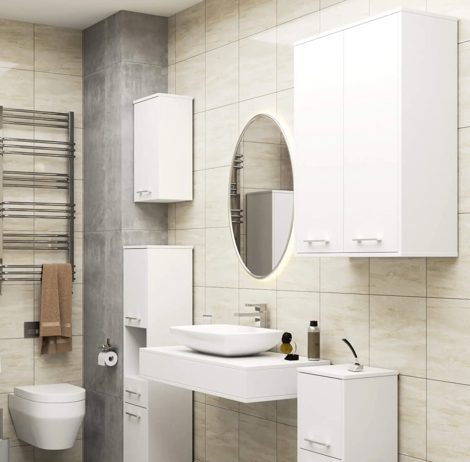 Шкафчик подвесной Akord Fin H934 W64 2D (White)