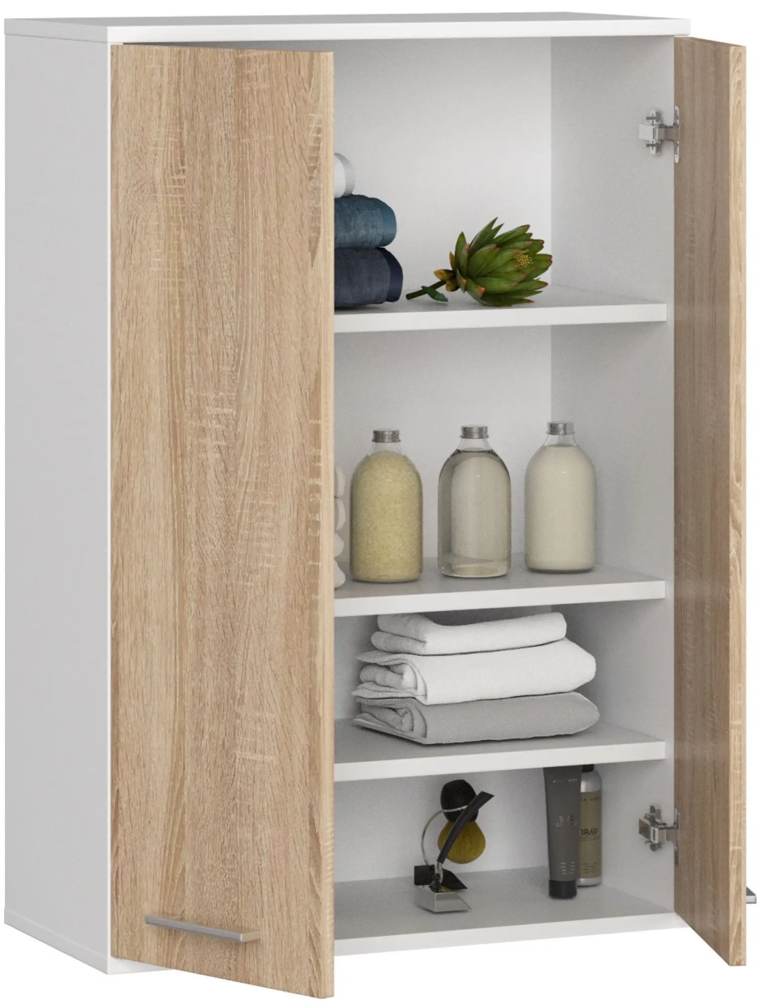 Dulap suspendat Akord Fin H934 W64 2D (White/Sonoma Oak)