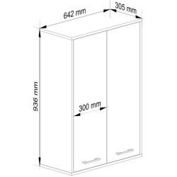 Dulap suspendat Akord Fin H934 W64 2D (White/Sonoma Oak) Thumb