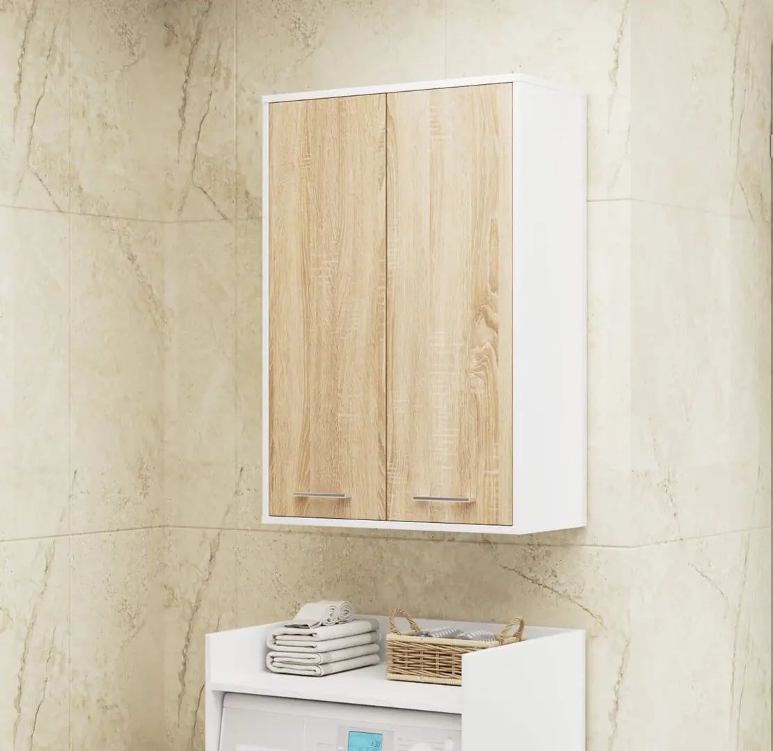 Dulap suspendat Akord Fin H934 W64 2D (White/Sonoma Oak)