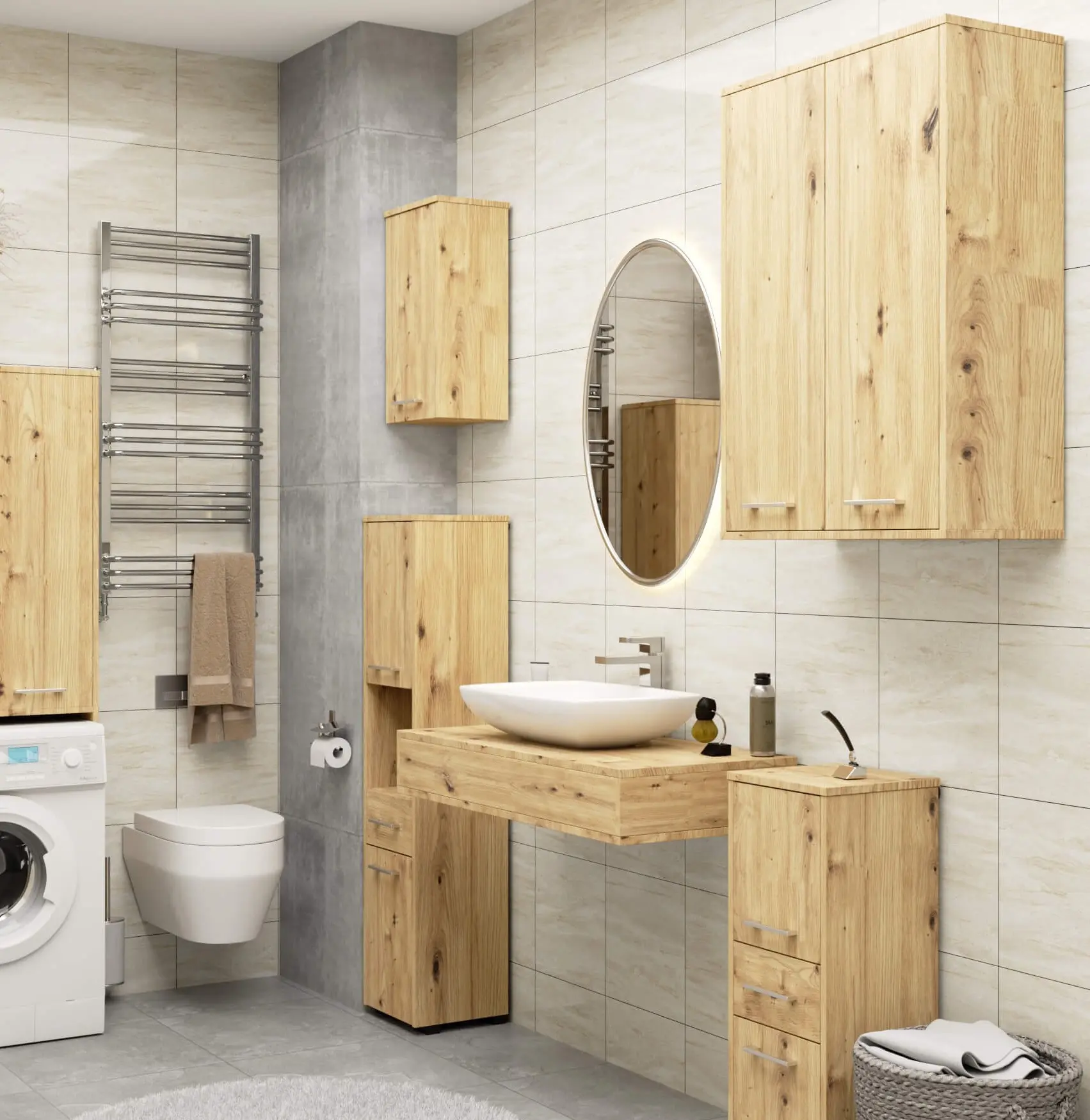 Dulap suspendat Akord Fin W30 1D (Artisan Oak)