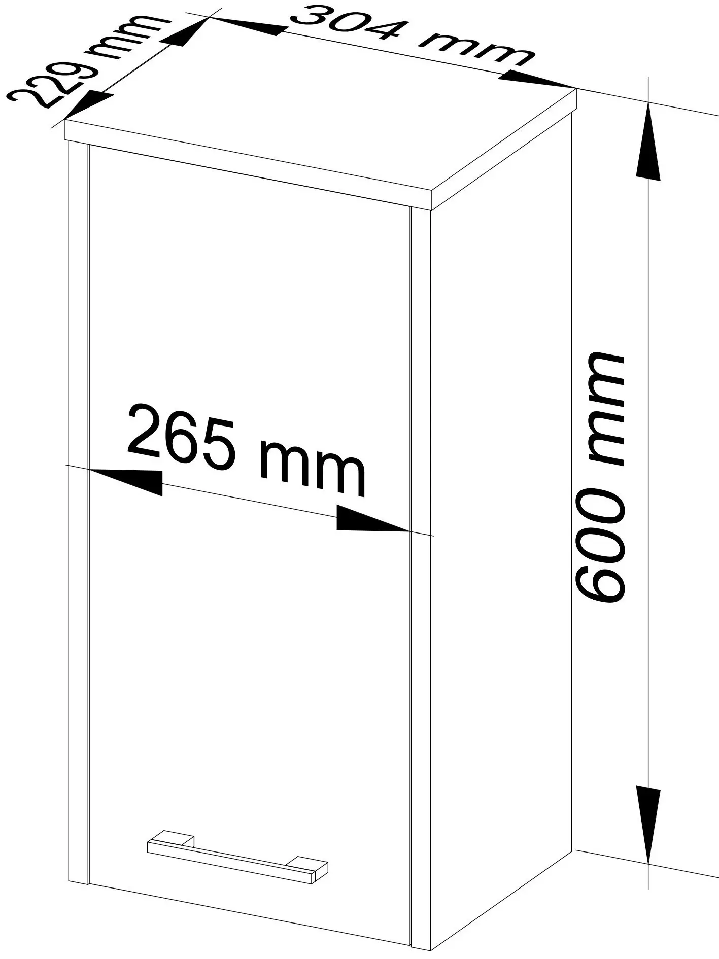 Dulap suspendat Akord Fin W30 1D (Artisan Oak)