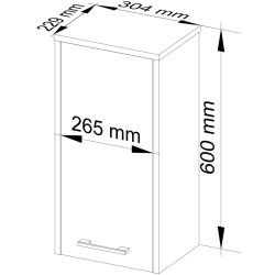 Dulap suspendat Akord Fin W30 1D (Artisan Oak/White) Thumb