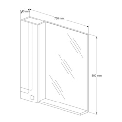 Dulap cu oglinda Supraten Gasconi 75 Left (White) Thumb