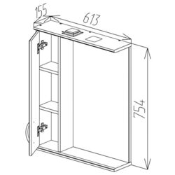 Dulap cu oglinda Bayro Allure 600x750 Left (White) Thumb