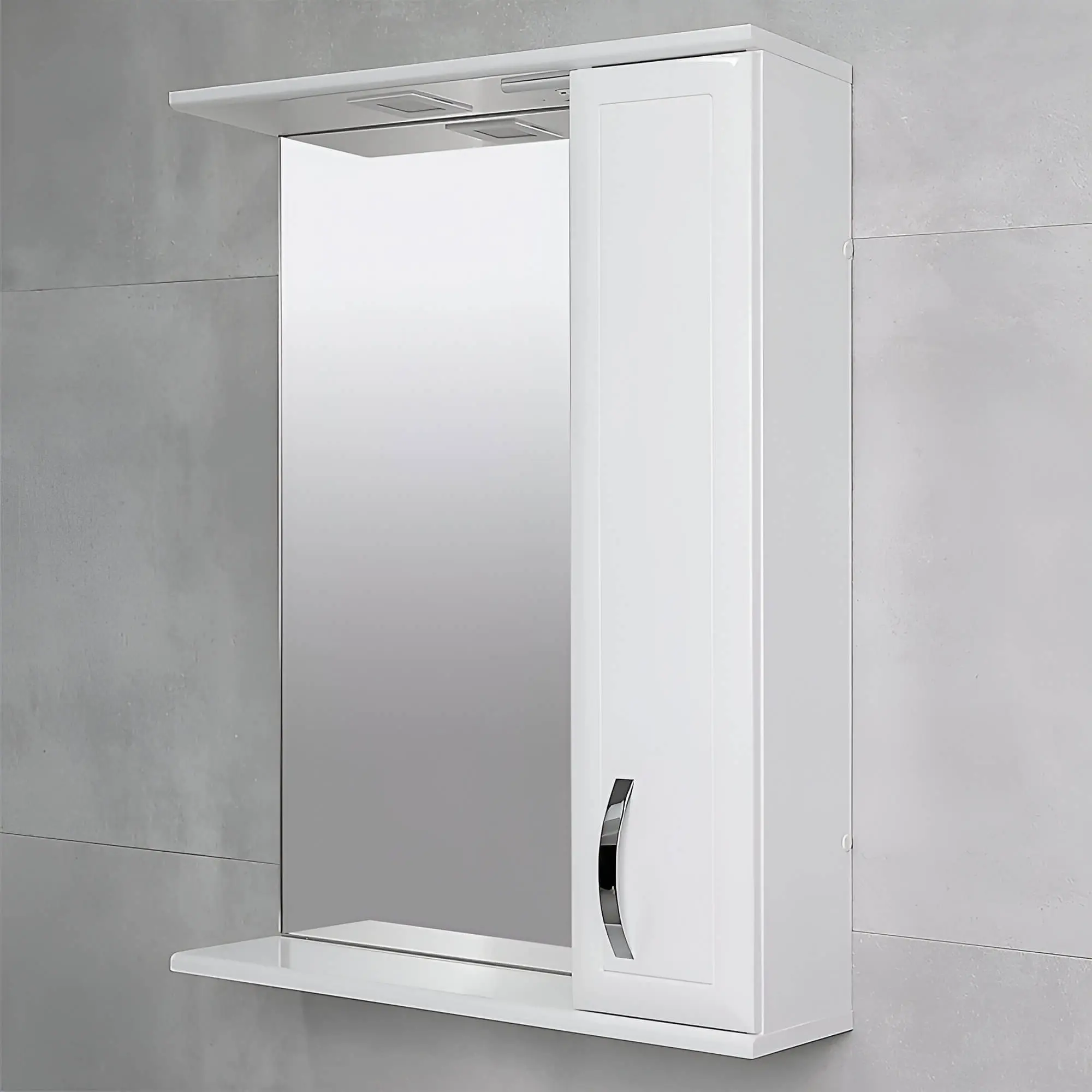 Шкаф с зеркалом Bayro Allure 600x750 Right (White)