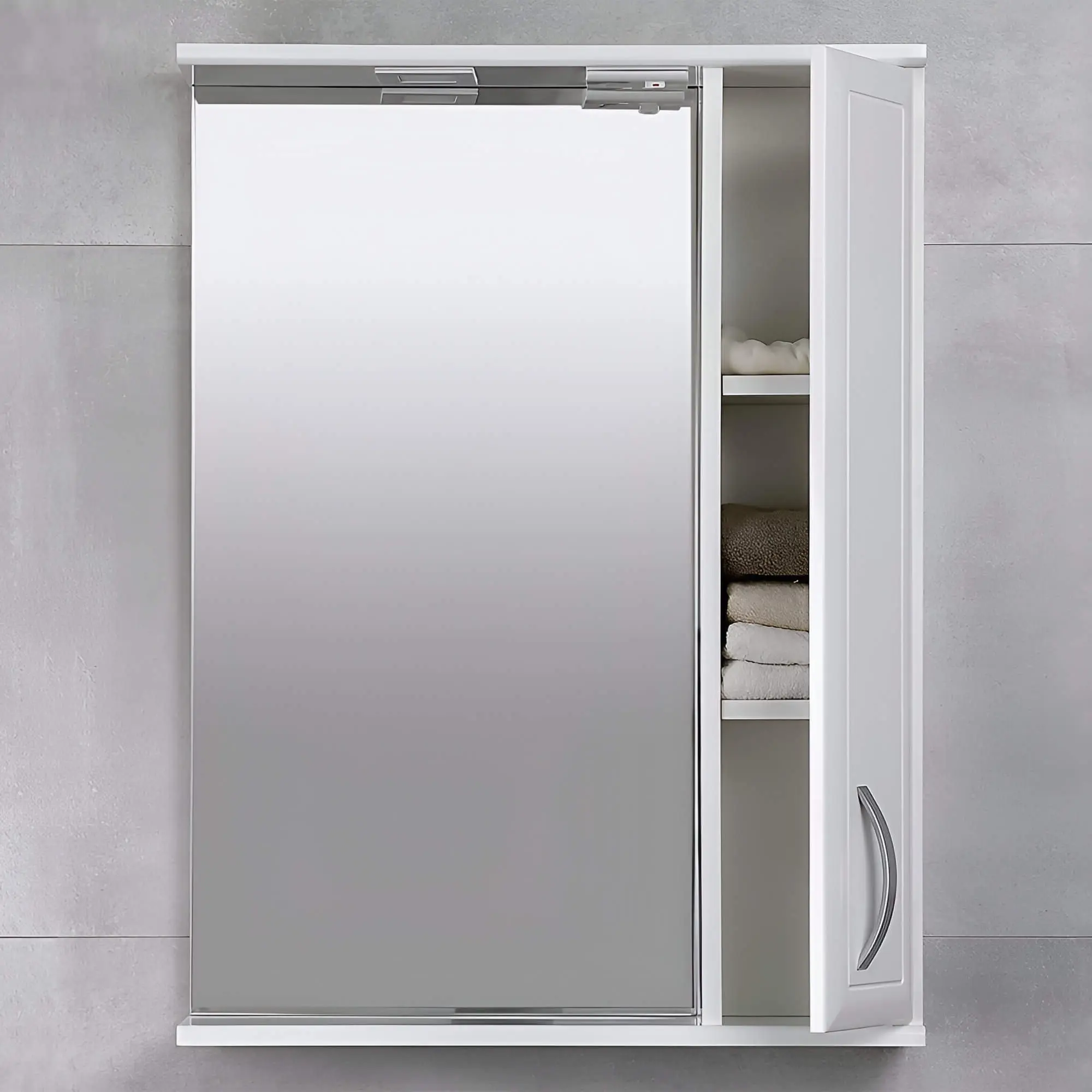 Шкаф с зеркалом Bayro Allure 600x750 Right (White)