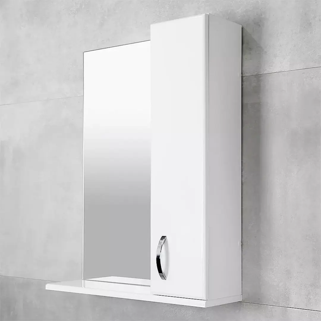 Dulap cu oglinda Bayro Bris 600x750 Right (White) - 2