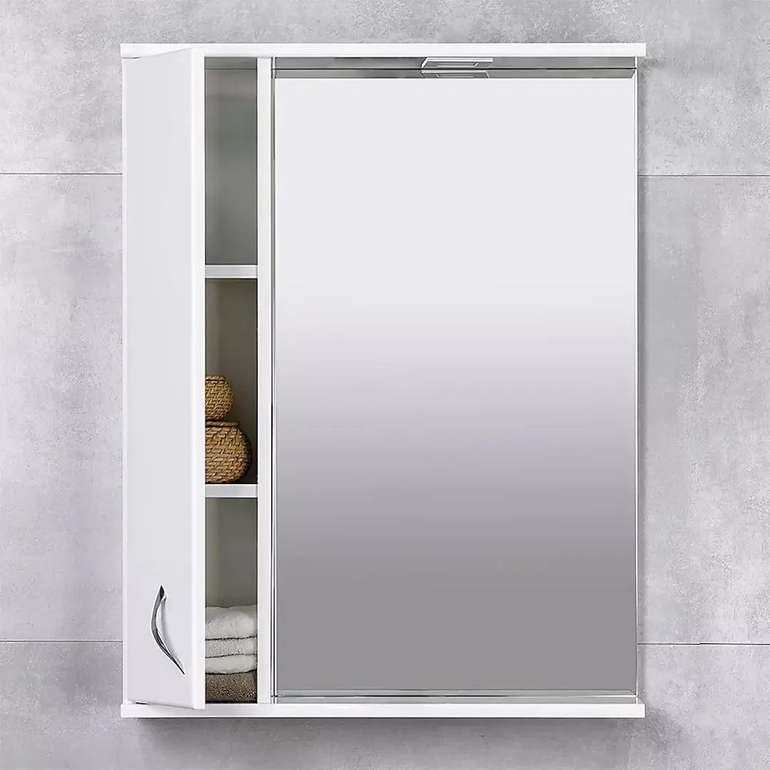 Dulap cu oglinda Bayro Dalas 600x750 Left (White)