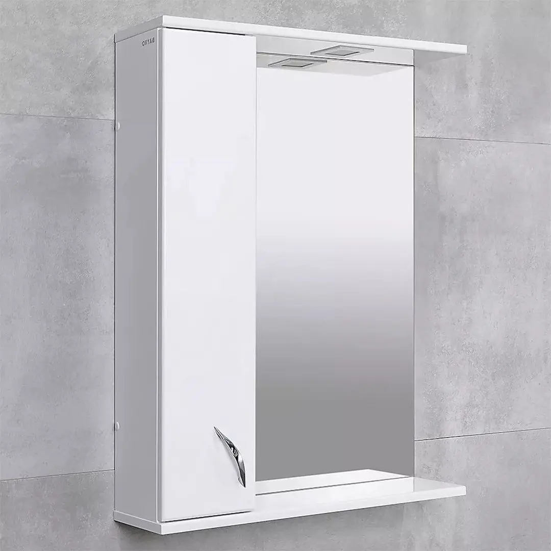 Dulap cu oglinda Bayro Dalas 600x750 Left (White)