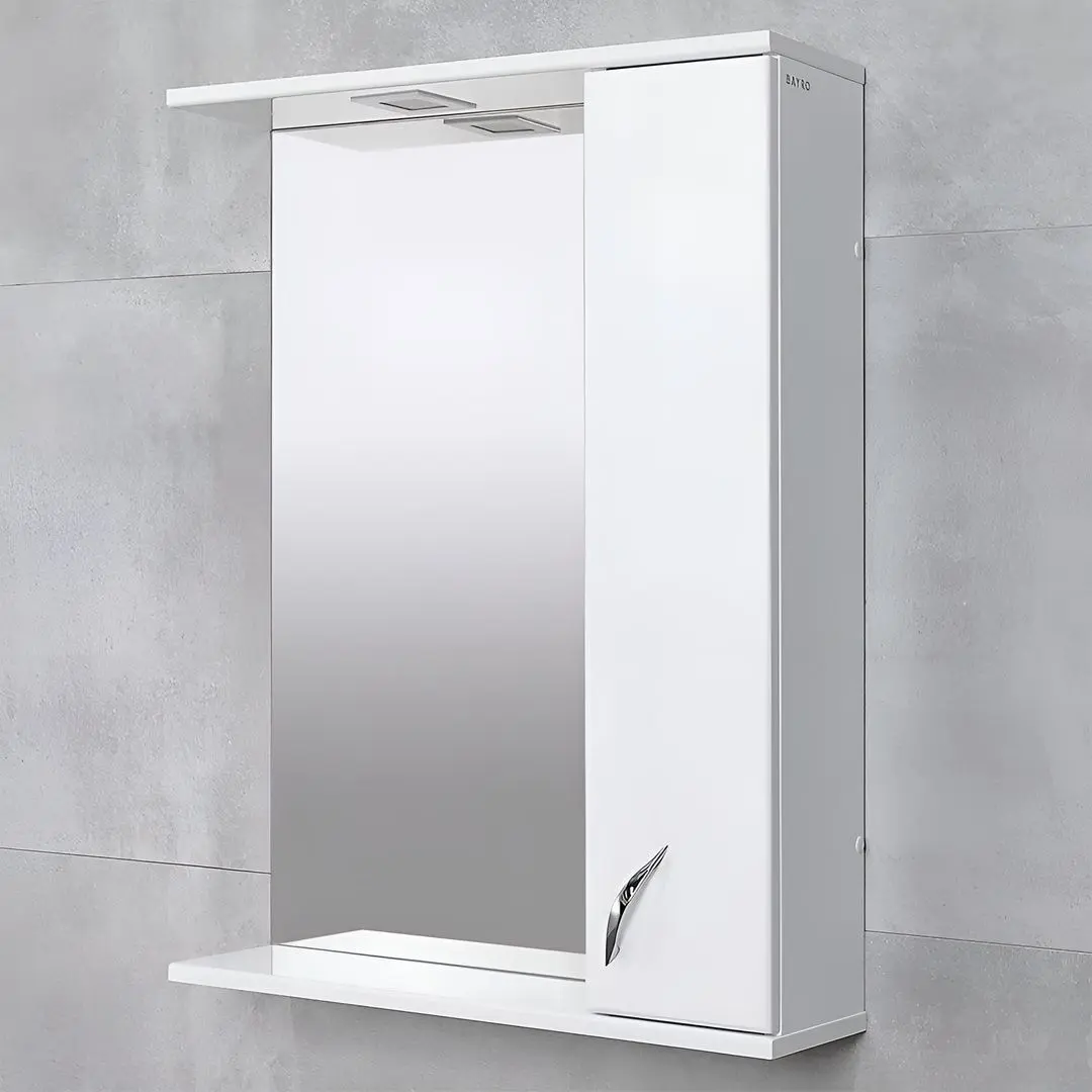Шкаф с зеркалом Bayro Dalas 650x750 (White) - 3