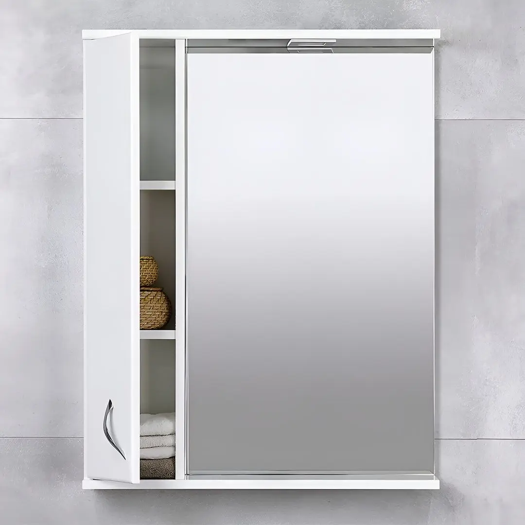 Шкаф с зеркалом Bayro Dalas 650x750 (White) - 4