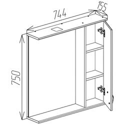 Dulap cu oglinda Bayro Dalas 750x750 (White) Thumb