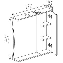 Шкаф с зеркалом Bayro Demo 750x750 (White) Thumb
