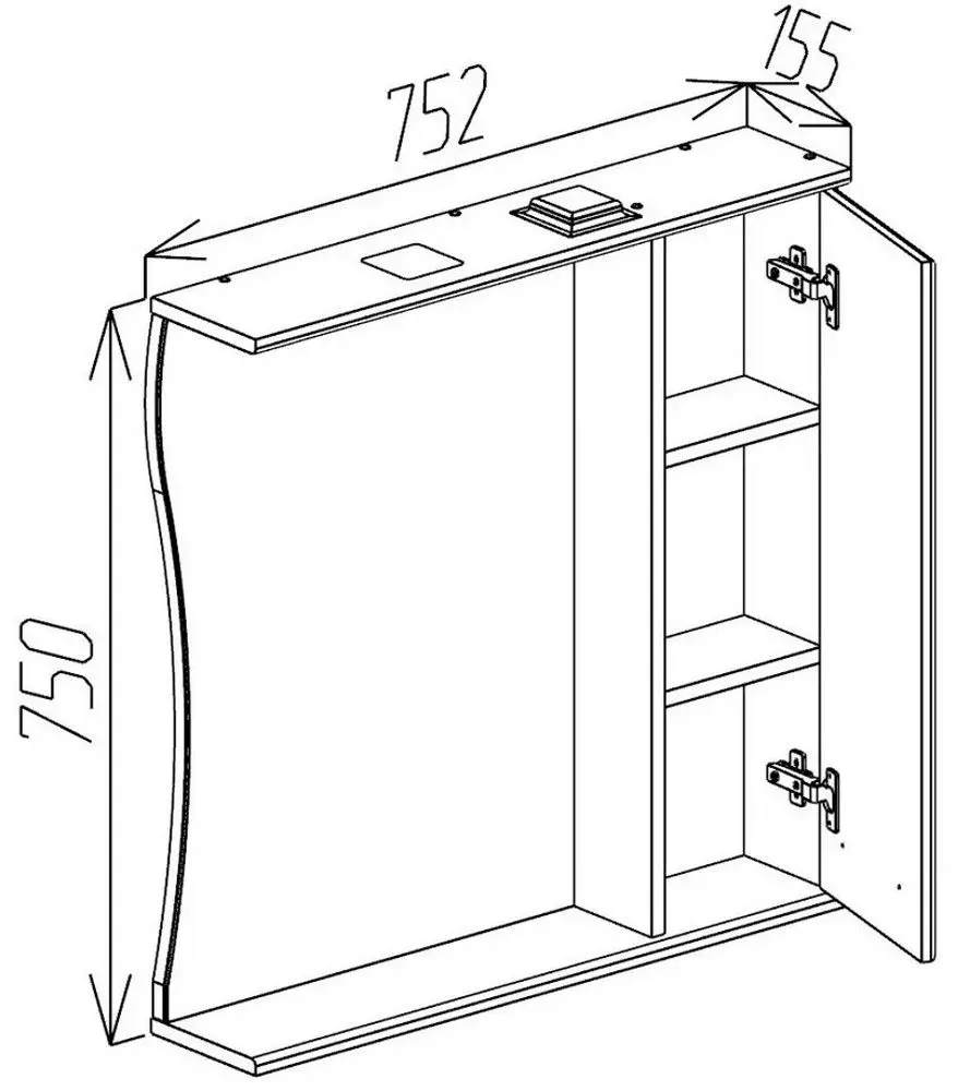 Шкаф с зеркалом Bayro Demo 750x750 (White) - 6