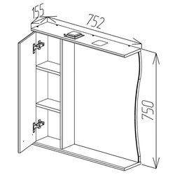Dulap cu oglinda Bayro Demo 750x750 (White) Thumb