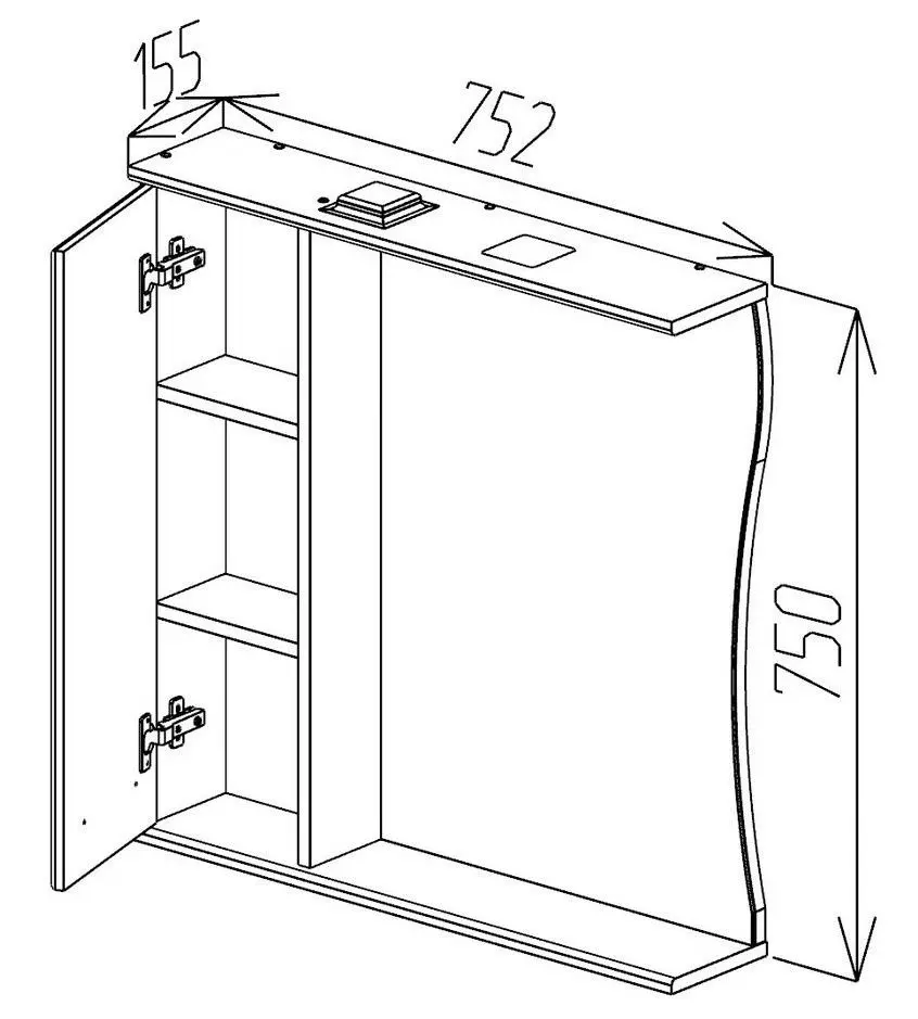 Dulap cu oglinda Bayro Demo 750x750 (White) - 4