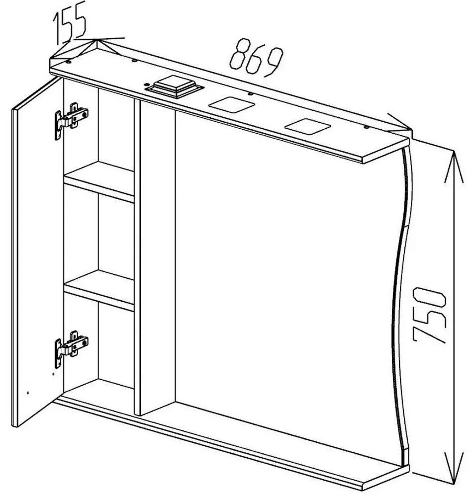 Dulap cu oglinda Bayro Demo 860x750 (White) - 5