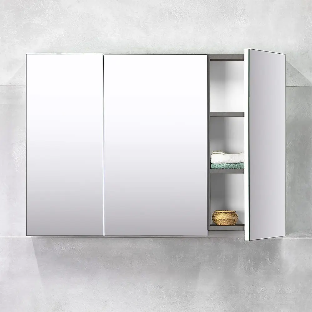 Шкаф с зеркалом Bayro Dorado 1000x700 (Concrete Chicago Dark) - 4