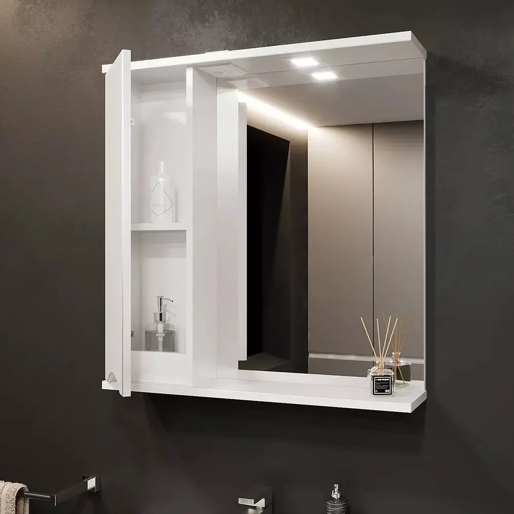 Dulap cu oglinda Bayro Elara 650x750 Left (White)