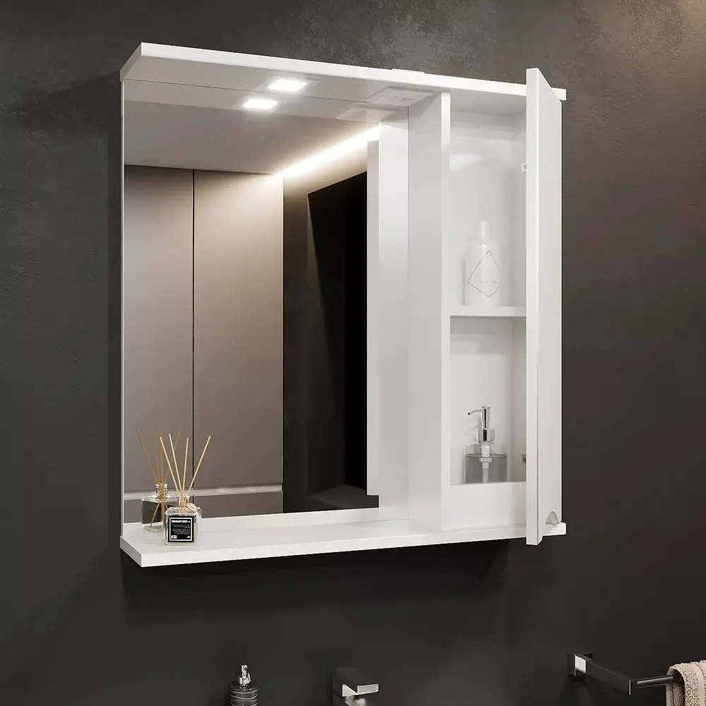 Dulap cu oglinda Bayro Elara 750x750 Right (White)