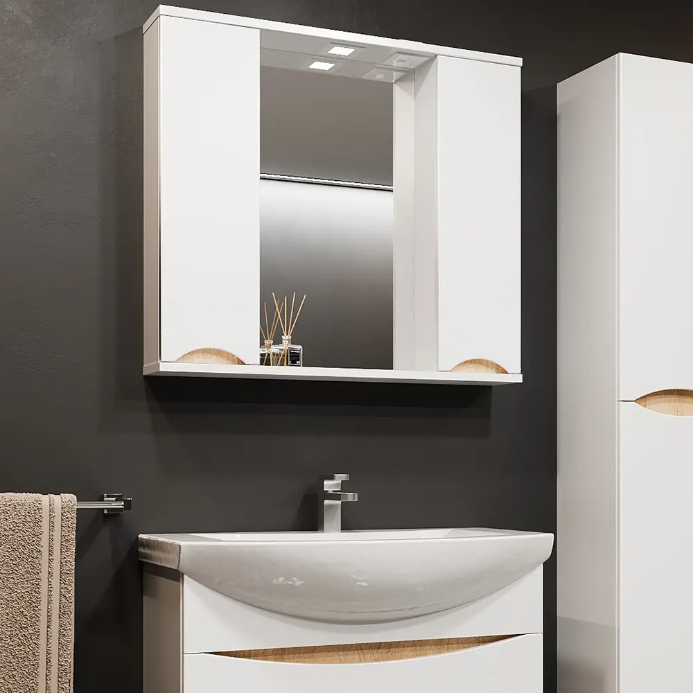 Dulap cu oglinda Bayro Elara Duo 860x750 (White)