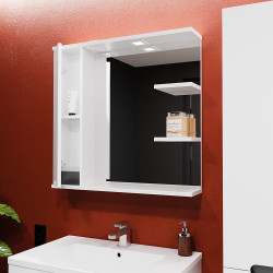 Шкаф с зеркалом Bayro Etna 1000x750 Left (White Matte) Thumb