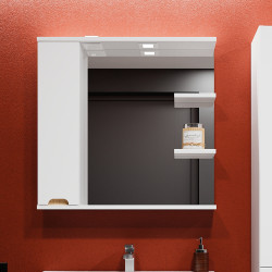 Шкаф с зеркалом Bayro Etna 1000x750 Left (White Matte) Thumb