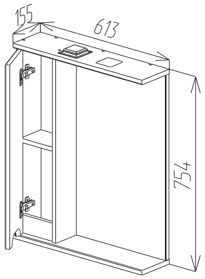 Dulap cu oglinda Bayro Etna 600x750 Left