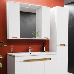 Dulap cu oglinda Bayro Etna Duo 1000x750 (White Matte) Thumb