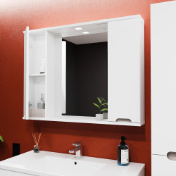 Dulap cu oglinda Bayro Etna Duo 1000x750 (White Matte) Thumb